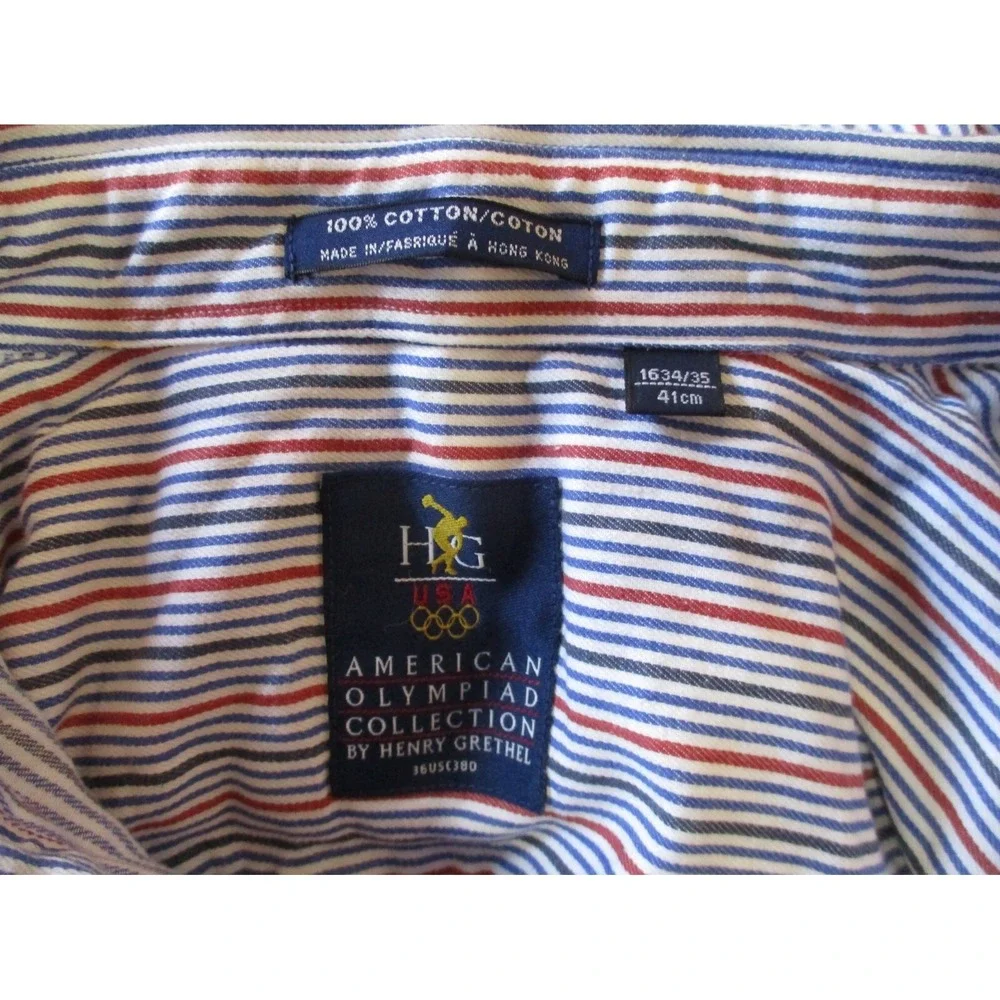 Vintage American Olympiad Collection Dress Shirt Size 16 34 35 Henry Grethel